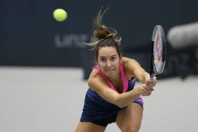 Oceane Dodin, FRA, during first round of 2020 Upper Austria Ladies in Linz AUT, 11 11 2020; -