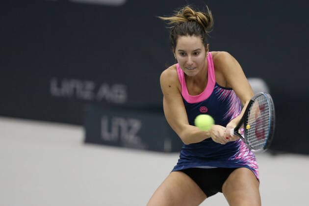Oceane Dodin, FRA, during first round of 2020 Upper Austria Ladies in Linz AUT, 11 11 2020; -