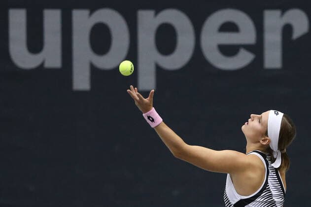 Greet Minnen, BEL, during first round of 2020 Upper Austria Ladies in Linz AUT, 11 11 2020; -