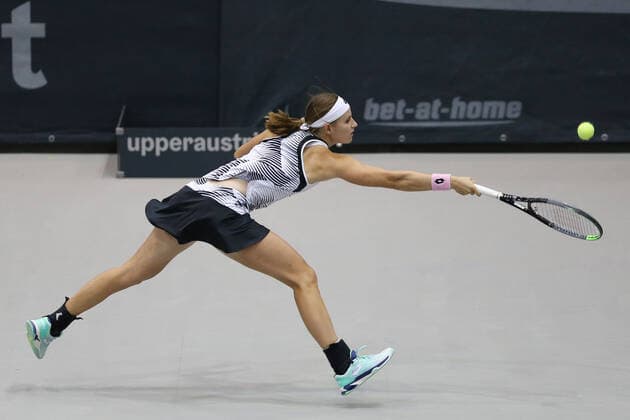 Greet Minnen, BEL, during first round of 2020 Upper Austria Ladies in Linz AUT, 11 11 2020; -