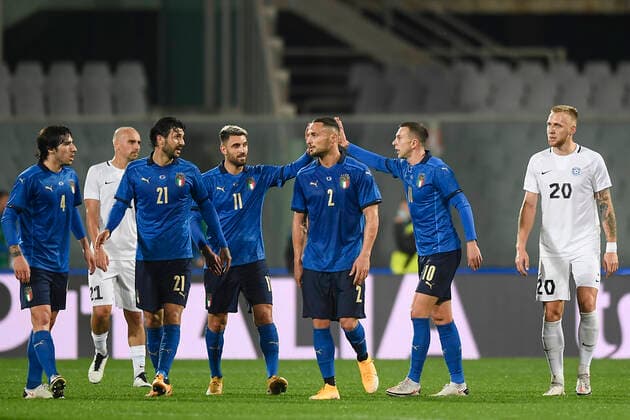 Photo LaPresse - Fabio Ferrari November 11, 2020 Firenze, Italy soccer Italy vs Estonia - Friendly match - & x2018;Artemio Franchi Stadium. In the pic:Federico Bernardeschi (Italy) celebrates after gol 2-0  Copyright: xFabioxFerrari LaPressex