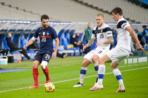 Leo Dubois (France) FOOTBALL : France vs Finlande - Match Amical - stade de France - 11 11 2020 JBAutissier Panoramic 