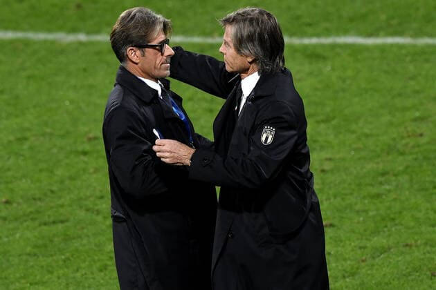 Assistant Coach Alberico Evani of Italy and Gabriele Oriali during the friendly football match between Italy and Estonia at Artemio Franchi Stadium in Firenze (Italy), November, 11th 2020. Photo Andrea Staccioli Insidefoto andreaxstaccioli