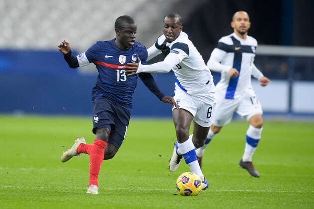 KANTE NGOLO (France) vs Glen Kamara (Finlande) FOOTBALL : France vs Finlande - Match Amical - stade de France - 11 11 2020 JBAutissier Panoramic 