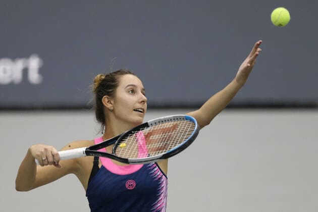 Oceane Dodin, FRA, during second round of 2020 Upper Austria Ladies in Linz AUT, 12 11 2020; -
