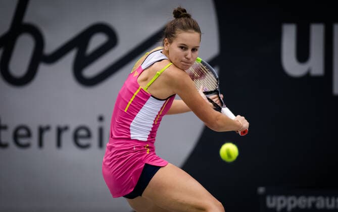 November 12, 2020, Linz, AUSTRIA: Veronika Kudermetova of Russia in action during the second round at the 2020 Upper Austria Ladies Linz WTA, Tennis Damen International tennis tournament against Arantxa Rus of the Netherlands Linz AUSTRIA - ZUMAa181 20201112_zaa_a181_088 Copyright: xRobxPrangex