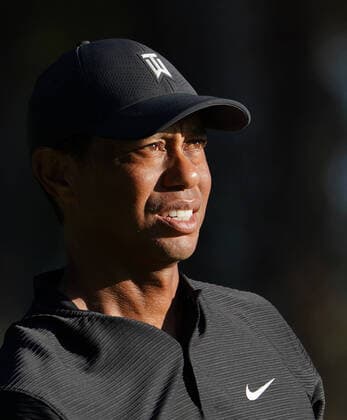 Tiger Woods watches his shot on the 4th tee box during the second round of the 2020 Masters golf tournament at Augusta National Golf Club in Augusta, Georgia on Friday, November 13, 2020.  AUG20201113168 KEVINxDIETSCH