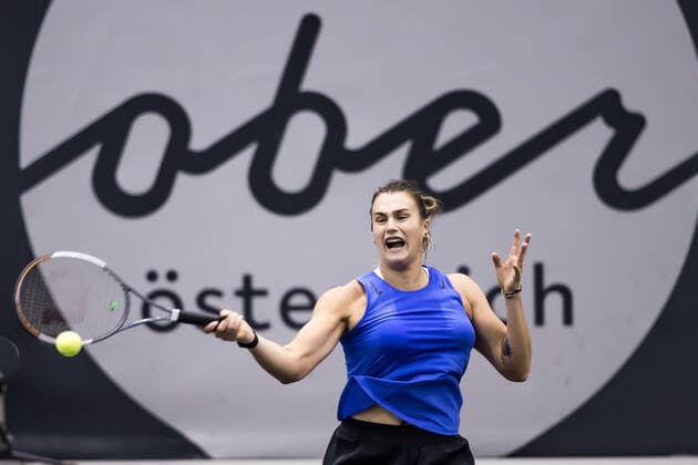 TENNIS - WTA, Tennis Damen Upper Austria Ladies Linz LINZ,AUSTRIA,14.NOV.20 - TENNIS - WTA Tour, Upper Austria Ladies Linz. Image shows Aryna Sabalenka (BLR) during the training. GEPAxpictures xManfredxBinder