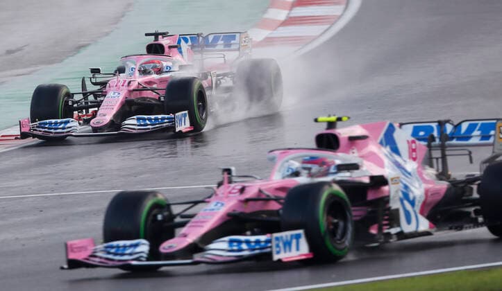 Motorsports: FIA Formula One World Championship, WM, Weltmeisterschaft 2020, Grand Prix of Turkey Motorsports: FIA Formula One World Championship 2020, Grand Prix of Turkey, 18 Lance Stroll (CAN, BWT Racing Point F1 Team), 11 Sergio Perez (MEX, BWT Racing Point F1 Team),
