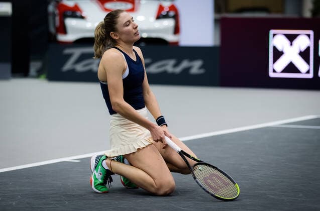 November 14, 2020, Linz, AUSTRIA: Ekaterina Alexandrova of Russia in action during the semi-final of the 2020 Upper Austria Ladies Linz WTA, Tennis Damen International tennis tournament against Elise Mertens of Belgium Linz AUSTRIA - ZUMAa181 20201114_zaa_a181_030 Copyright: xRobxPrangex