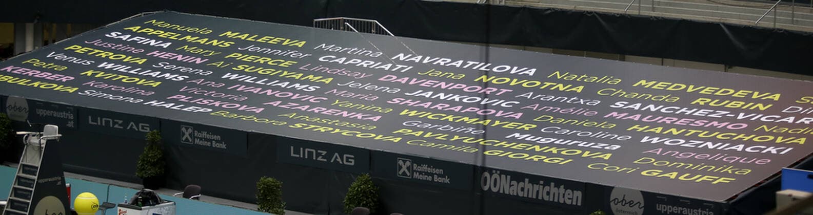 TENNIS - WTA, Tennis Damen Upper Austria Ladies Linz LINZ,AUSTRIA,15.NOV.20 - TENNIS - WTA Tour, Upper Austria Ladies Linz, final. Image shows an overview of upper austria ladies winners in 30 years. keywords: overview. GEPAxpictures xManfredxBinder