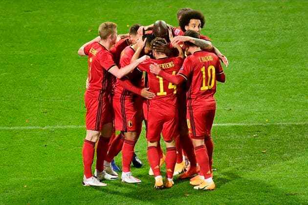 LEUVEN, BELGIUM - NOVEMBER 15 : Youri Tielemans midfielder of Belgium celebrates scoring a goal during the UEFA Nations League match group stage final tournament - League A - Group 2 between Belgium and England on November 15, 2020 in Leuven, Belgium, 15 11 2020 ( Photo by Peter De Voecht Photonews FOOTBALL : UEFA Nations League - League A - Group 2 - Belgique vs Angleterre - 15 11 2020 PHOTONEWS PANORAMIC 