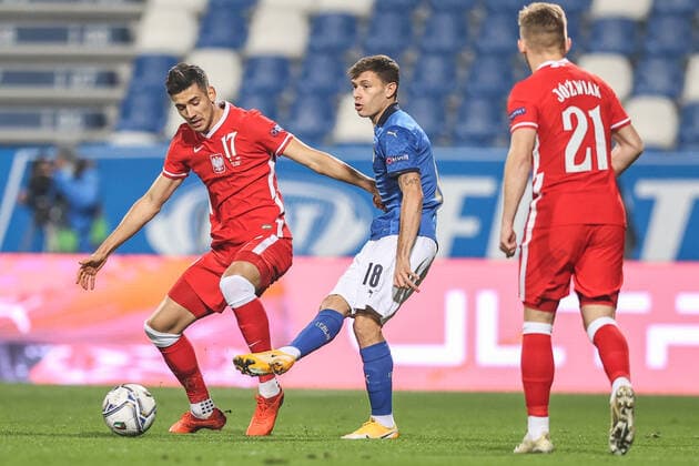 15.11.2020 REGIO EMILA, WLOCHY (REGIO EMILIA, ITALY) STADION CITTA DEL TRICOLORE PILKA NOZNA (FOOTBALL) LIGA NARODOW UEFA ( UEFA NATIONAL LEAGUE ) MECZ WLOCHY - POLSKA ( GAME ITALY - POLAND ) NZ JAKUB MODER, KAMIL JOZWIAK FOTO LUKASZ GROCHALA CYFRASPORT NEWSPIX.PL --- Newspix.pl  20201115CSLG0051