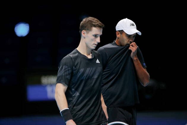 TENNIS - ATP, Tennis Herren Finals 2020 LONDON,ENGLAND,15.NOV.20 - TENNIS - ATP Finals, doubles. Image shows Joe Salisbury (GBR) and Rajeev Ram (USA). GEPAxpictures xATPxTour xEllaxLi