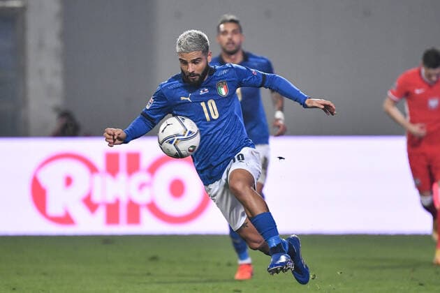 Lorenzo Insigne of Italy during the Uefa Nation League Group Stage A1 football match between Italy and Poland at Citta del Tricolore Stadium in Reggio Emilia (Italy), November, 15, 2020. Photo Andrea Staccioli Insidefoto andreaxstaccioli