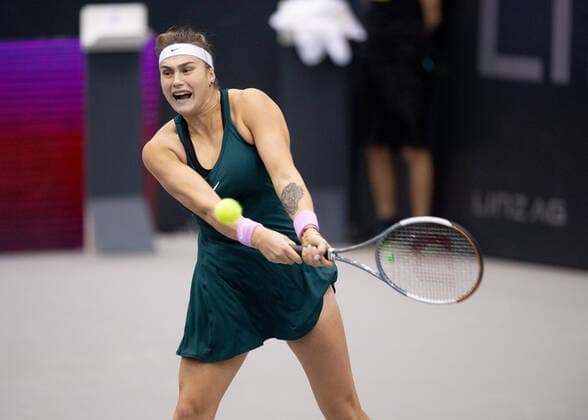 15.11.2020, TipsArena, Linz, AUT, WTA, Tennis Damen Tour, Upper Austria Ladies Linz, Finale, im Bild Aryna Sabalenka (BLR) during the final match of WTA Upper Austria Ladies Linz Tournament at the TipsArena in Linz, Austria on 2020 11 15.