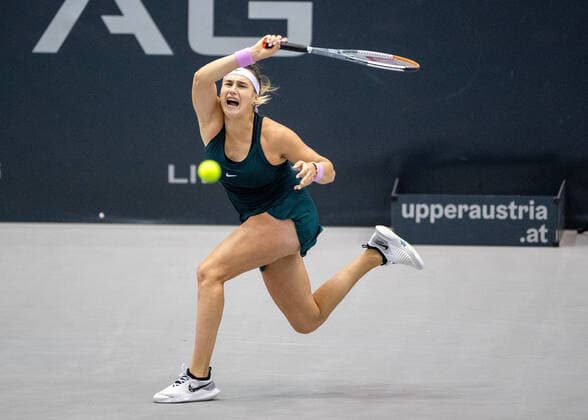 15.11.2020, TipsArena, Linz, AUT, WTA, Tennis Damen Tour, Upper Austria Ladies Linz, Finale, im Bild Aryna Sabalenka (BLR) during the final match of WTA Upper Austria Ladies Linz Tournament at the TipsArena in Linz, Austria on 2020 11 15.