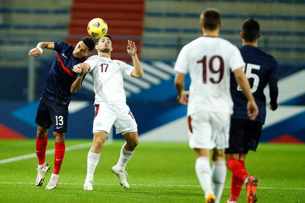 Colin Dagba ( France ) - Imeri Kastriot ( Suisse ) - FOOTBALL : France vs Suisse - Caen - 16 11 2020 FedericoPestellini Panoramic 