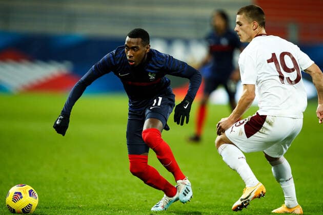 Issac Lihadji ( France ) - Muheim Miro ( Suisse ) - FOOTBALL : France vs Suisse - Caen - 16 11 2020 FedericoPestellini Panoramic 