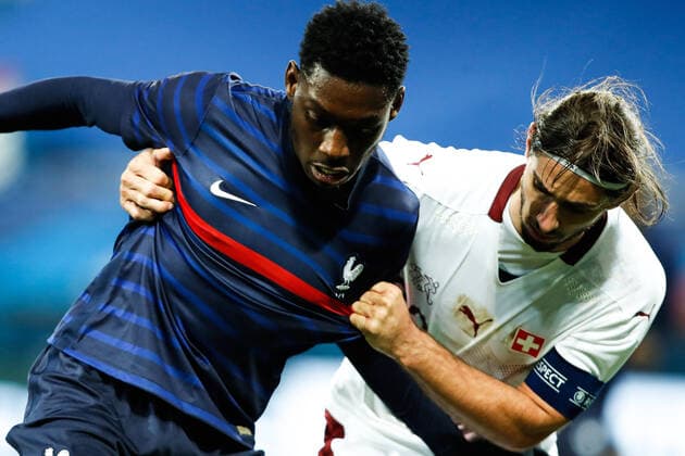 Randal Kolo Muani ( France ) - Bamert Jan ( Suisse ) - FOOTBALL : France vs Suisse - Caen - 16 11 2020 FedericoPestellini Panoramic 