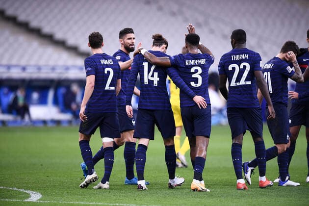 JOIE - FAIR PLAY - EQUIPE DE FRANCE DE FOOTBALL FOOTBALL : France vs Suede - Ligue des Nations - 17 11 2020 FEP Panoramic 