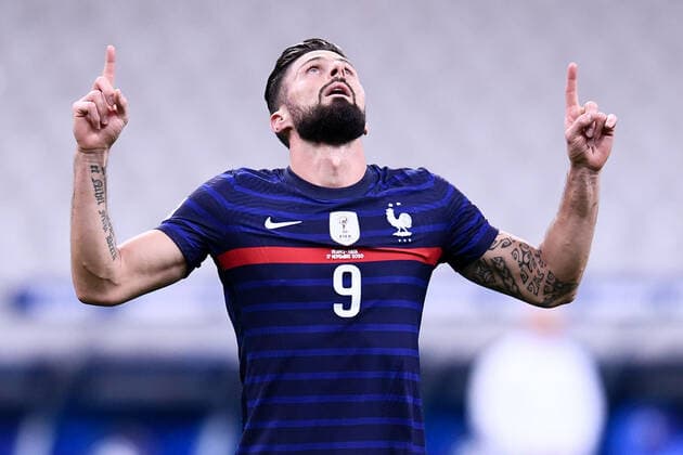 JOIE - 09 OLIVIER GIROUD (FRA) FOOTBALL : France vs Suede - Ligue des Nations - 17 11 2020 FEP Panoramic 