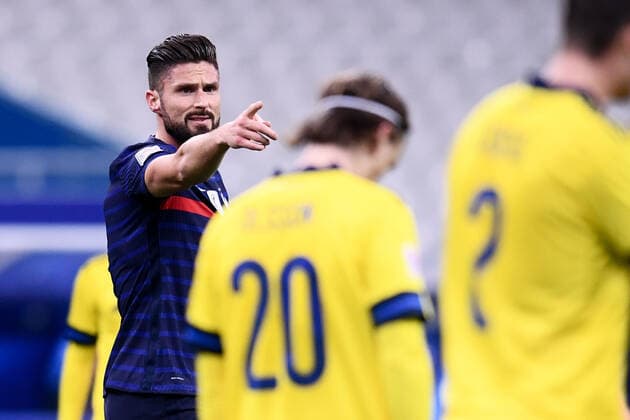 JOIE - 09 OLIVIER GIROUD (FRA) FOOTBALL : France vs Suede - Ligue des Nations - 17 11 2020 FEP Panoramic 