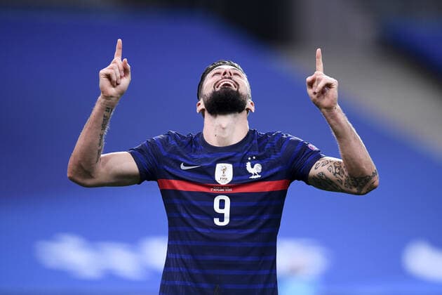 JOIE - 09 OLIVIER GIROUD (FRA) FOOTBALL : France vs Suede - Ligue des Nations - 17 11 2020 FEP Panoramic 