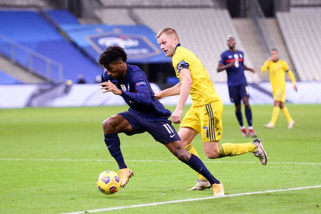 11 KINGSLEY COMAN (FRA) - 07 SEBASTIAN LARSSON (SUE) FOOTBALL : France vs Suede - Ligue des Nations - 17 11 2020 FEP Panoramic 