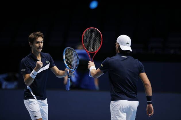 TENNIS - ATP, Tennis Herren Finals 2020 LONDON,ENGLAND,18.NOV.20 - TENNIS - ATP Finals, doubles. Image shows Edouard Roger Vasselin (FRA) and Juergen Melzer (AUT). GEPAxpictures xATPxTour xEllaxLing