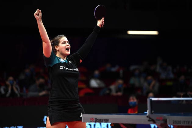 Bilder des Jahres 2020, Sport 11 November Sport Themen der Woche KW47 Sport Bilder des Tages (201119) -- ZHENGZHOU, Nov. 19, 2020 -- Petrissa Solja of Germany reacts after winning the women s singles round of 16 match against Feng Tianwei of Singapore at 2020 ITTF finals in Zhengzhou, capital of central China s Henan Province, Nov. 19, 2020. ) (SP)CHINA-ZHENGZHOU Table tennis, Tischtennis ITTF-FINALS-WOMEN S SINGLES(CN) LiuxJunxi 