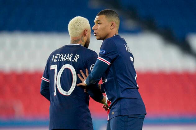 Neymar Jr (PSG) Kylian Mbappe (PSG) FOOTBALL : PSG vs Leipzig RB - Ligue des Champions - 24 11 2020 JBAutissier Panoramic 