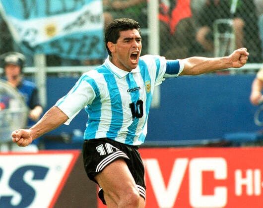 201125 Fotboll, VM 1994, Argentina - Nigeria: Diego Maradona. Bildbyran - VM94 vm94 fotboll vm bbeng *** 201125 Soccer, World Cup 1994, Argentina Nigeria Diego Maradona Image Bureau VM94 World Cup 94 World Cup bbeng,  Copyright: LENNARTxMANSSON BB201125LM001