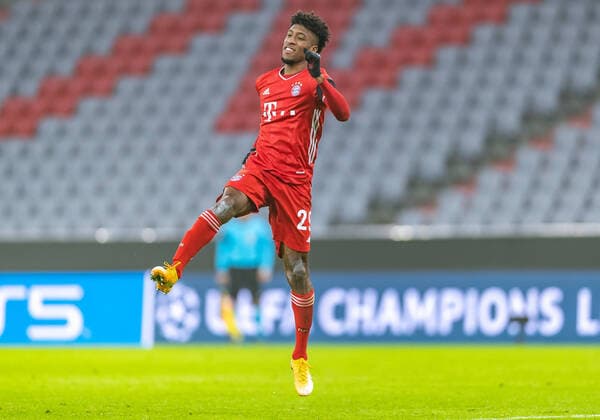 25.11.2020, Allianz Arena, Muenchen, GER, UEFA CL, FC Bayern Muenchen vs FC Red Bull Salzburg, Gruppe A, im Bild Torjubel zum 2:0 durch Kingsley Coman (FC Bayern) during the UEFA Champions League group A match between FC Bayern Muenchen and FC Red Bull Salzburg at the Allianz Arena in Muenchen, Germany on 2020 11 25.