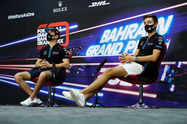 Motorsports: FIA Formula One World Championship, WM, Weltmeisterschaft 2020, Grand Prix of Bahrain Motorsports: FIA Formula One World Championship 2020, Grand Prix of Bahrain, 6 Nicholas Latifi (CAN, Williams Racing), 63 George Russell (GBR, Williams Racing),