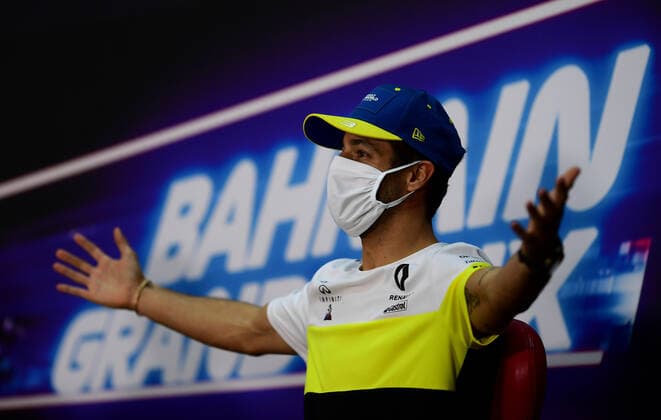 Motorsports: FIA Formula One World Championship, WM, Weltmeisterschaft 2020, Grand Prix of Bahrain Motorsports: FIA Formula One World Championship 2020, Grand Prix of Bahrain, 3 Daniel Ricciardo (AUS, Renault DP World F1 Team),