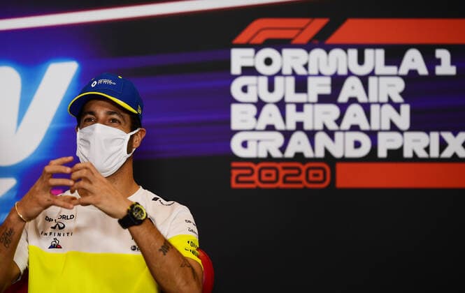 Motorsports: FIA Formula One World Championship, WM, Weltmeisterschaft 2020, Grand Prix of Bahrain Motorsports: FIA Formula One World Championship 2020, Grand Prix of Bahrain, 3 Daniel Ricciardo (AUS, Renault DP World F1 Team),