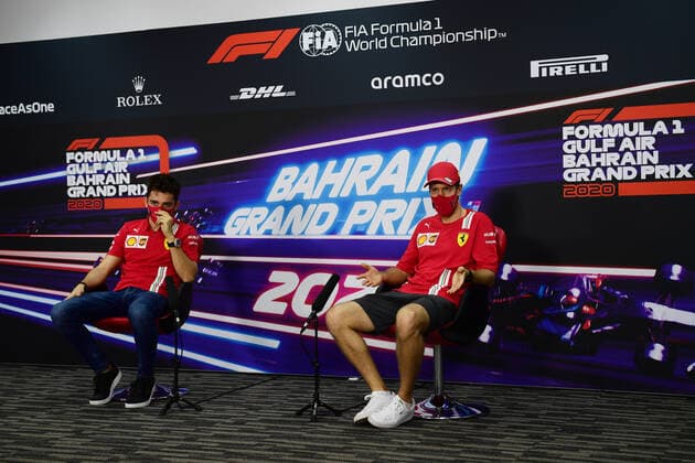 Motorsports: FIA Formula One World Championship, WM, Weltmeisterschaft 2020, Grand Prix of Bahrain Motorsports: FIA Formula One World Championship 2020, Grand Prix of Bahrain, 16 Charles Leclerc (MCO, Scuderia Ferrari Mission Winnow), 5 Sebastian Vettel (GER, Scuderia Ferrari Mission Winnow),