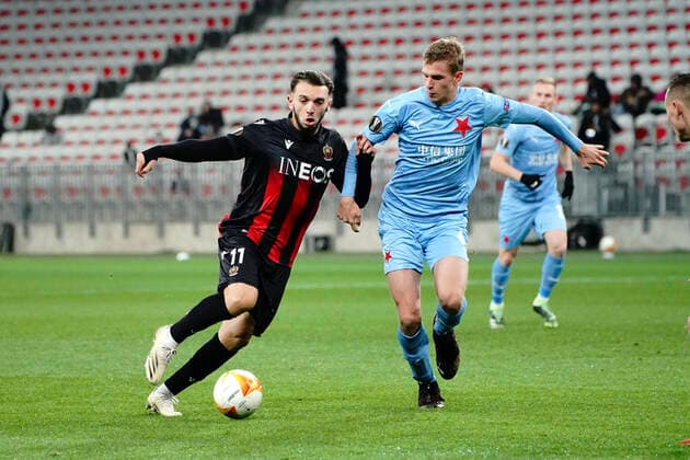 Amine Gouiri (OGC Nice) FOOTBALL : OGC Nice vs Slavia Prague - Europa Ligue - Nice - 26 11 2020 NorbertScanella PanoramiC 