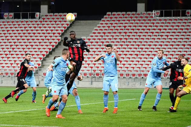 Stanley NSoki (OGC Nice) FOOTBALL : OGC Nice vs Slavia Prague - Europa Ligue - Nice - 26 11 2020 NorbertScanella PanoramiC 