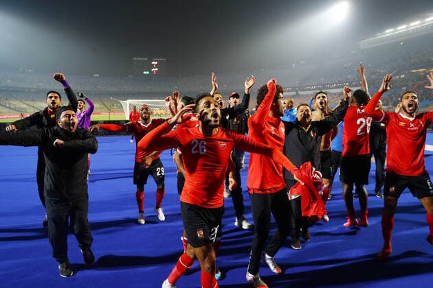 (201128) -- CAIRO, Nov. 28, 2020 -- Players of Egypt s Al Ahly celebrate victory after the final match of the CAF Champions League in Cairo, Egypt, Nov. 27, 2020. ) (SP)EGYPT-CAIRO-FOOTBALL-CAF CHAMPIONS LEAGUE-FINAL AhmedxGomaa 