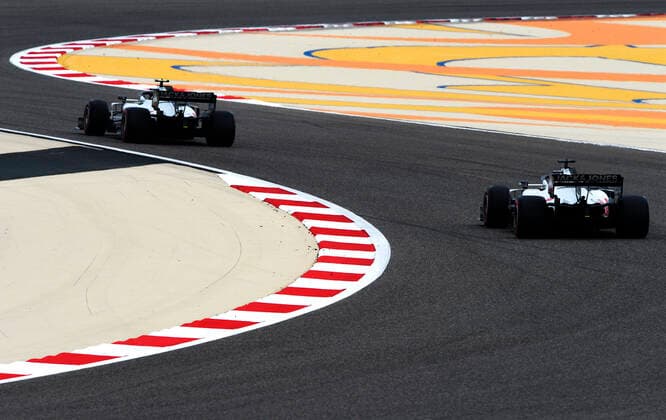 Motorsports: FIA Formula One World Championship, WM, Weltmeisterschaft 2020, Grand Prix of Bahrain Motorsports: FIA Formula One World Championship 2020, Grand Prix of Bahrain, 20 Kevin Magnussen (DEN, Haas F1 Team), 8 Romain Grosjean (FRA, Haas F1 Team),