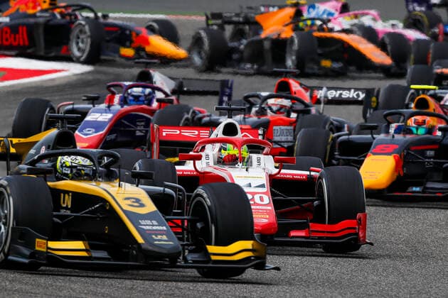 Motorsports: FIA Formula 2 World Championship, WM, Weltmeisterschaft 2020, Grand Prix of Bahrain, Start, 20 Mick Schumacher (GER, PREMA Racing), Sakhir Bahrain