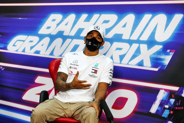 Motorsports: FIA Formula One World Championship, WM, Weltmeisterschaft 2020, Grand Prix of Bahrain Motorsports: FIA Formula One World Championship 2020, Grand Prix of Bahrain, 44 Lewis Hamilton (GBR, Mercedes-AMG Petronas Formula One Team),