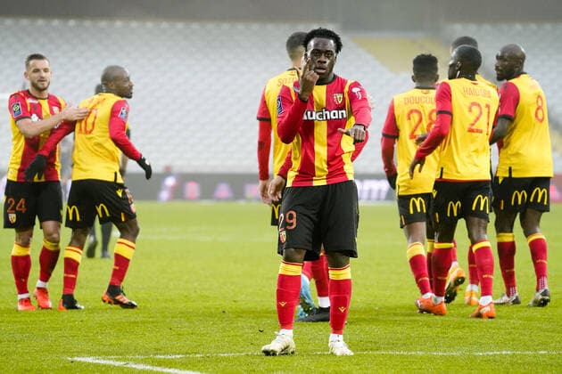 JOIE - FAIR PLAY - 29 ARNAUD KALIMUENDO (LENS) FOOTBALL : Lens vs Angers - Ligue 1 Uber Eats - 29 11 2020 FEP Panoramic 