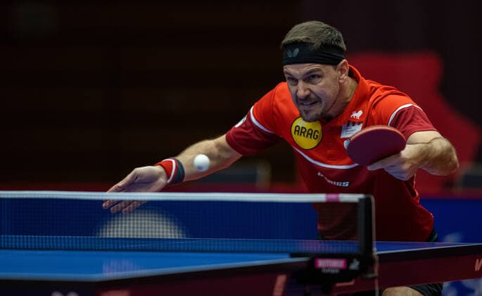 Timo Boll (Düsseldorf) Borussia Düsseldorf - 1. FC Saarbrücken TT 29.11.2020, Tischtennis; 1. Bundesliga, Herren, Saison 2020 21 Foto: Moritz Müller Only for Editorial use