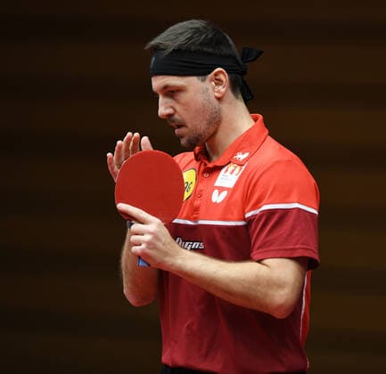 Tischtennis Bundesliga: Borussia Düsseldorf - 1. FC Saarbrücken TT 29.11.2020. Timo Boll (Bor. Düsseldorf) nachdenklich.