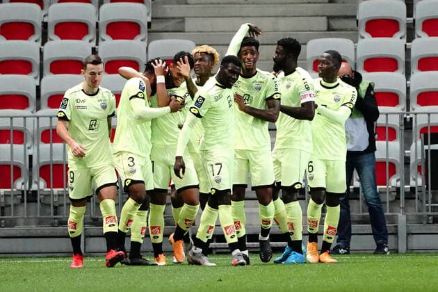 Joie - Globy Ngonda (Dijon FCO) FOOTBALL : OGC Nice vs Dijon FCO - Ligue 1 Uber Eats - Nice - 29 11 2020 NorbertScanella PanoramiC 
