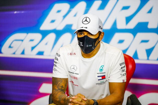 Motorsports: FIA Formula One World Championship, WM, Weltmeisterschaft 2020, Grand Prix of Bahrain Motorsports: FIA Formula One World Championship 2020, Grand Prix of Bahrain, 44 Lewis Hamilton (GBR, Mercedes-AMG Petronas Formula One Team),