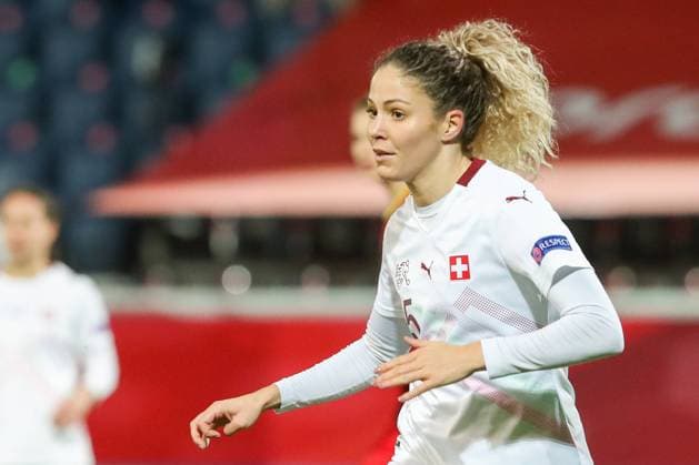 LEUVEN, BELGIUM, DEC 1 ST: Cinzia Zehnder ( 5 Switzerland) in action (close up) during the UEFA Women s Euro 2022 qualifying group football match between Belgium and Switzerland on 1 st December 2020 in Leuven, Belgium. Sevil Oktem Sportpix.be SPP Belgium vs Switzerland 